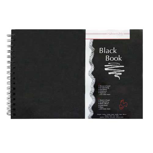 Альбом для графики на спирали Hahnemuhle "Black book" 21х29,7 см 30 л 250 г