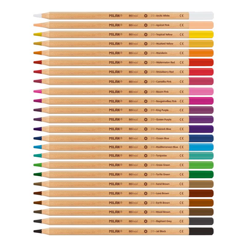 Набор цветных карандашей MILAN 24 цв, грифель 3.5 мм, в металлической упаковке M-80058 - фото 2