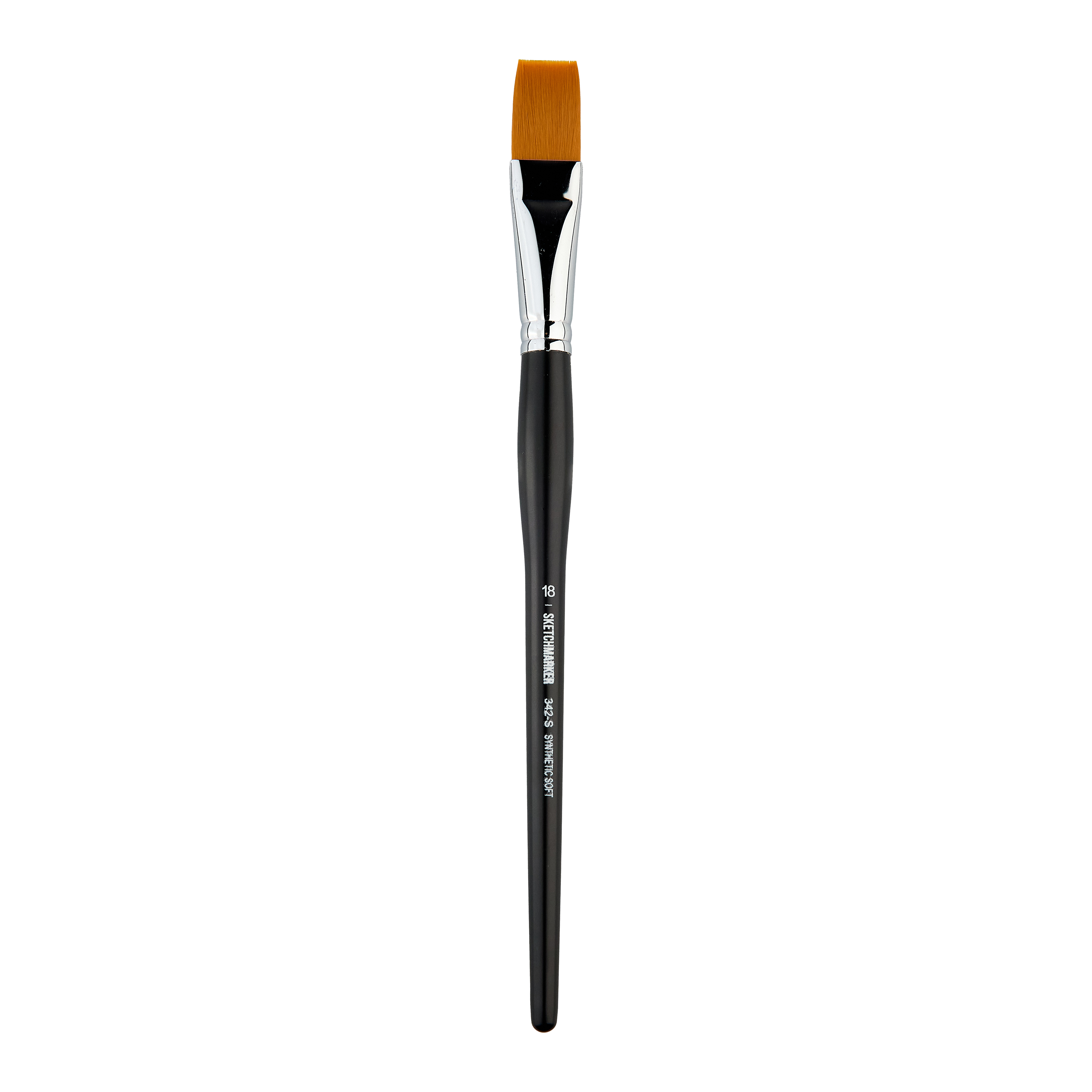 Кисть синтетика мягкая №18 плоская Sketchmarker "342" ручка короткая