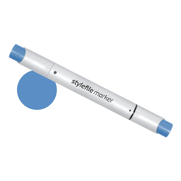 Маркер двухсторонний на спиртовой основе Stylefile Brush №550 синий брилиант маркер с нитроэмалью синий lekon 011604