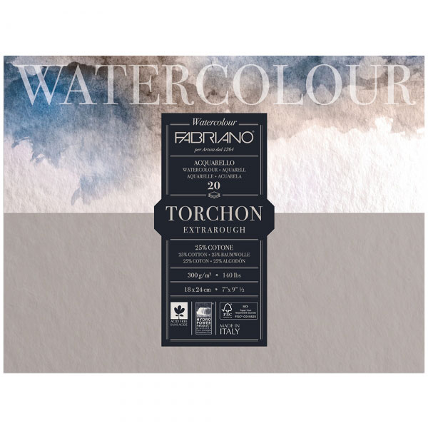 Альбом-склейка для акварели Fabriano "Watercolour studio" Торшон 18x24 см 20 л 300 г