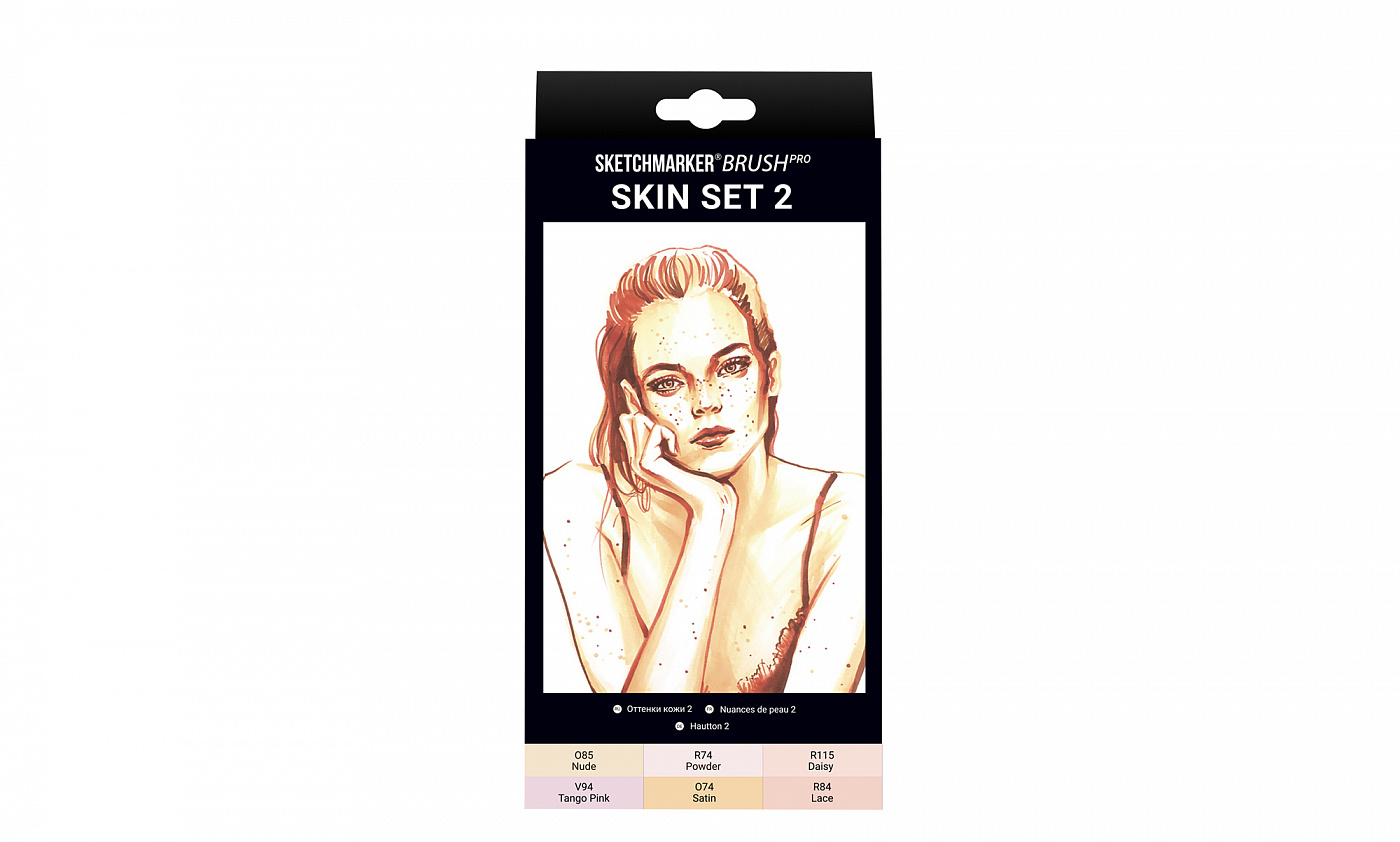Набор маркеров SKETCHMARKER Brush Skin 2 6 шт SKM-SMB-6SKIN2 - фото 1
