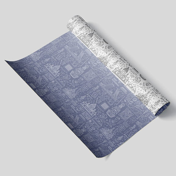 бумага упаковочная абстракция 70 100 см Бумага упаковочная двусторонняя 