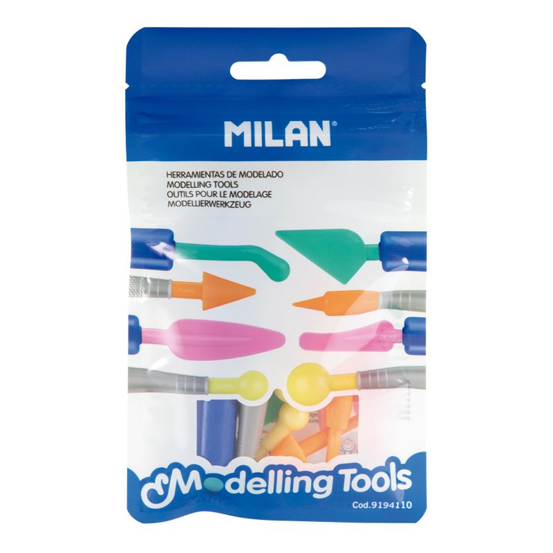 Набор инструментов для лепки MILAN: 2 пластиковых держателя и 8 пластиковых наконечников в блистере лента атласная ширина 6 мм розовый спектр набор 5 ов по 23 м