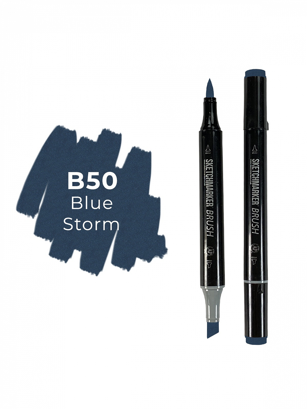 Маркер двухсторонний на спиртовой основе Sketchmarker Brush Цвет Синий шторм маркер спиртовой promarker цв b555 синий