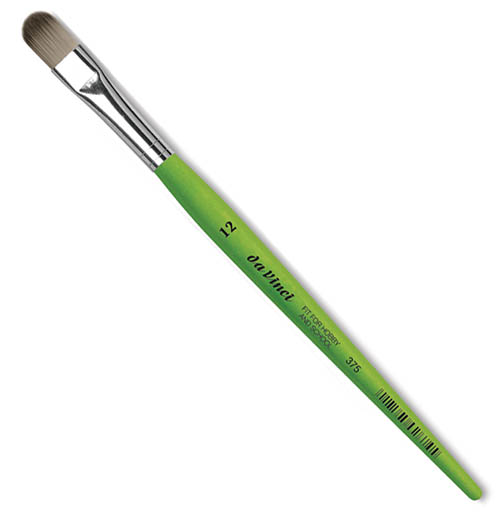 Кисть синтетика №12 овальная Da Vinci 375 короткая ручка