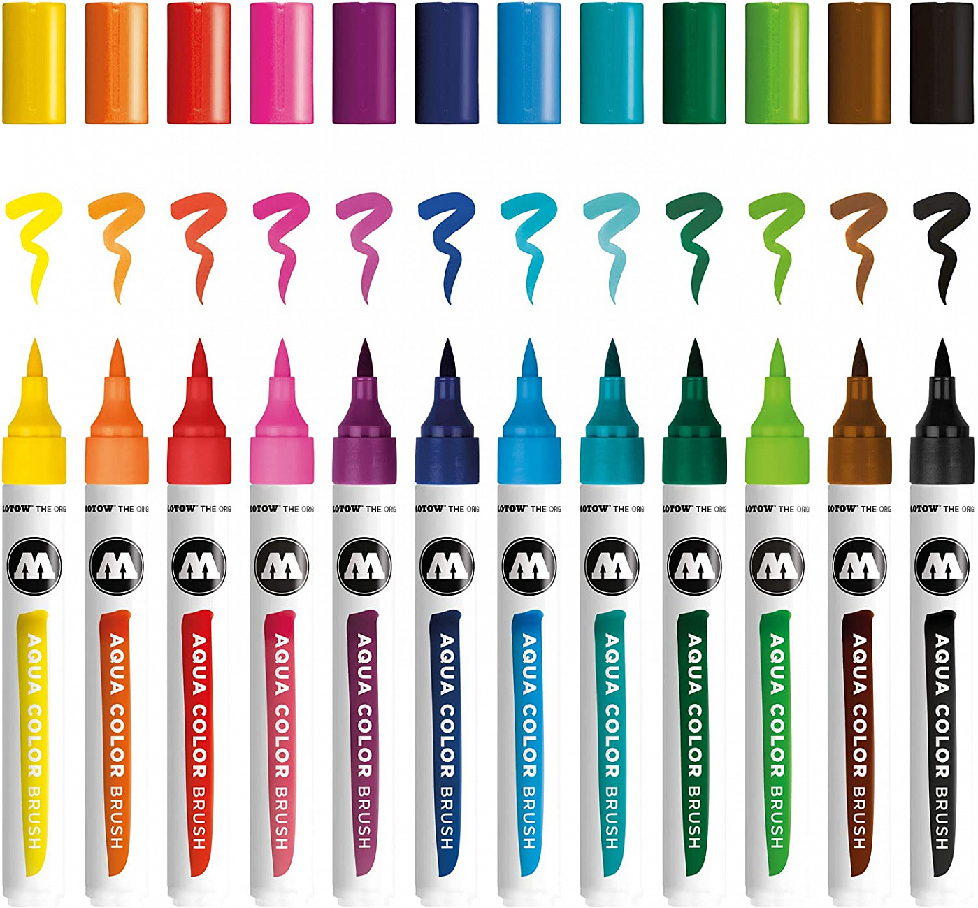 Маркер-кисть на водной основе Molotow Aqua Color Brush, все цвета фломастер кисть pentel brush sign pen