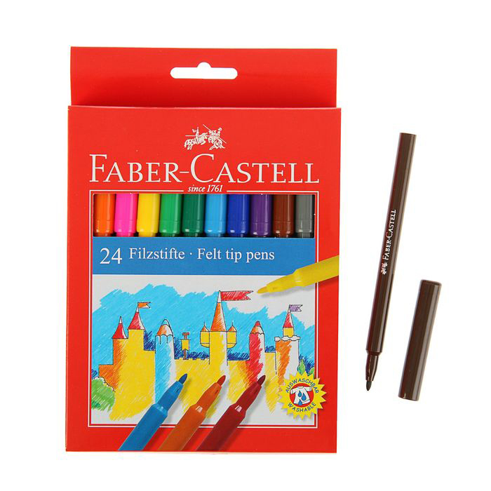 Набор фломастеров Faber-castell 24 шт в картон кор FC-554224 - фото 1