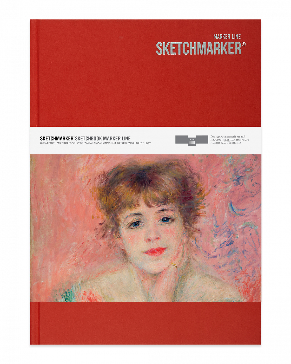 Скетчбук SKETCHMARKER & Pushkinskiy MARKER LINE 17,6х25 см 44 л 160 г, Ренуар твердая обложка цв.све SKM-MLSM/PUSHK1