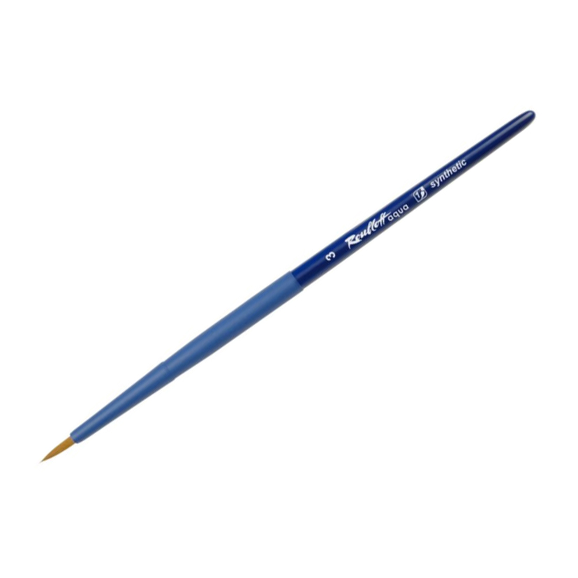 кисть синтетика круглая roubloff aqua blue ручка короткая синяя покрытие обоймы soft touch Кисть синтетика №3 круглая Roubloff 