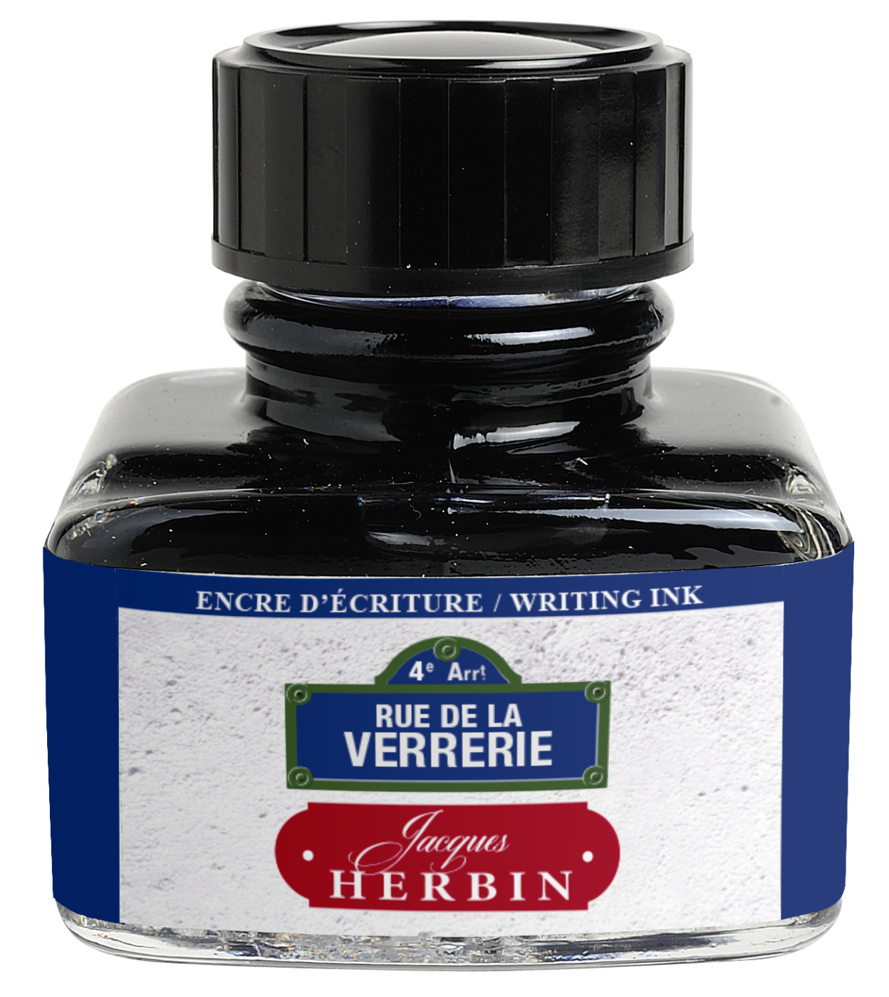 Чернила Herbin в банке 30 мл, Цвета Парижа Rue De La Verrerie Синий синий трактор далеко и близко