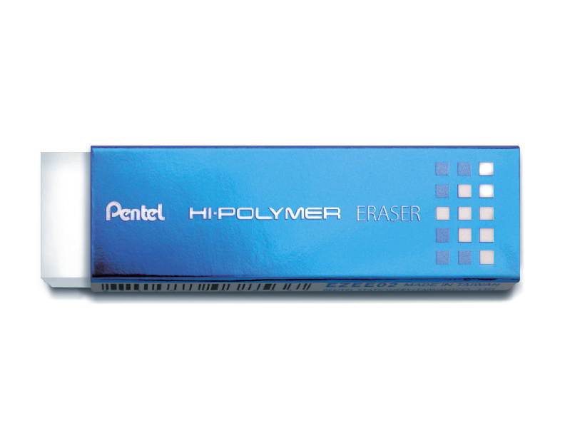 Ластик тонкий Pentel Hi-Polymer Slim Eraser, 65х18х4,5 мм тонкий тающий след