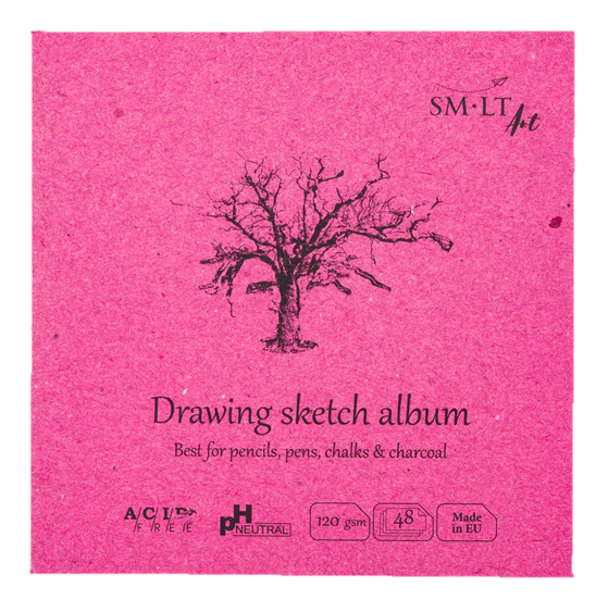 Альбом SMLT Layflat Drawing 14х14 см 48 л 120 г белая бумага