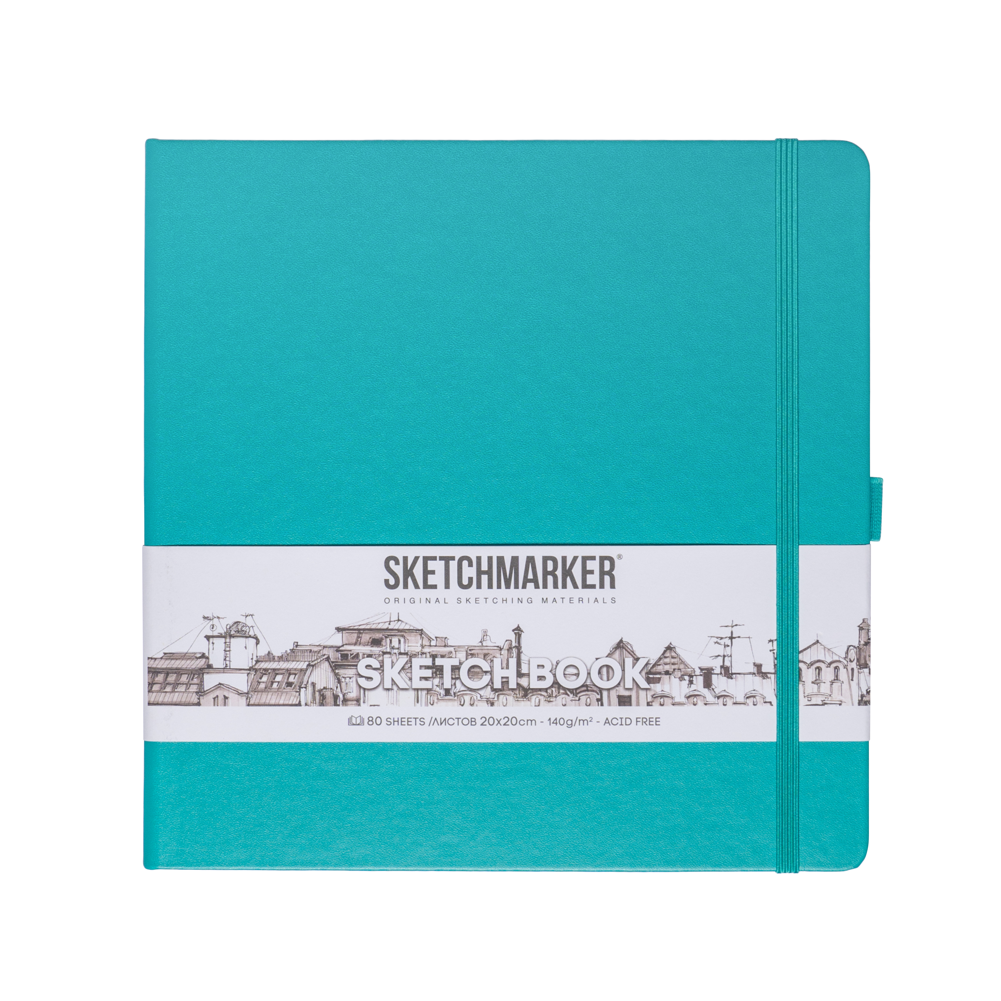 Блокнот для зарисовок Sketchmarker 2020 cм 80 л 140 г твердая обложка Изумрудный 775₽