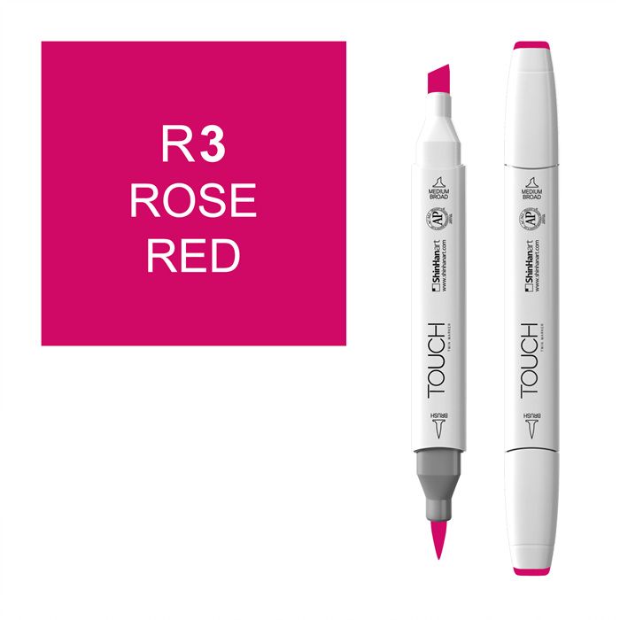 Маркер спиртовой BRUSH Touch Twin цв. R3 красная роза маркер кисть акварельный koi блендер