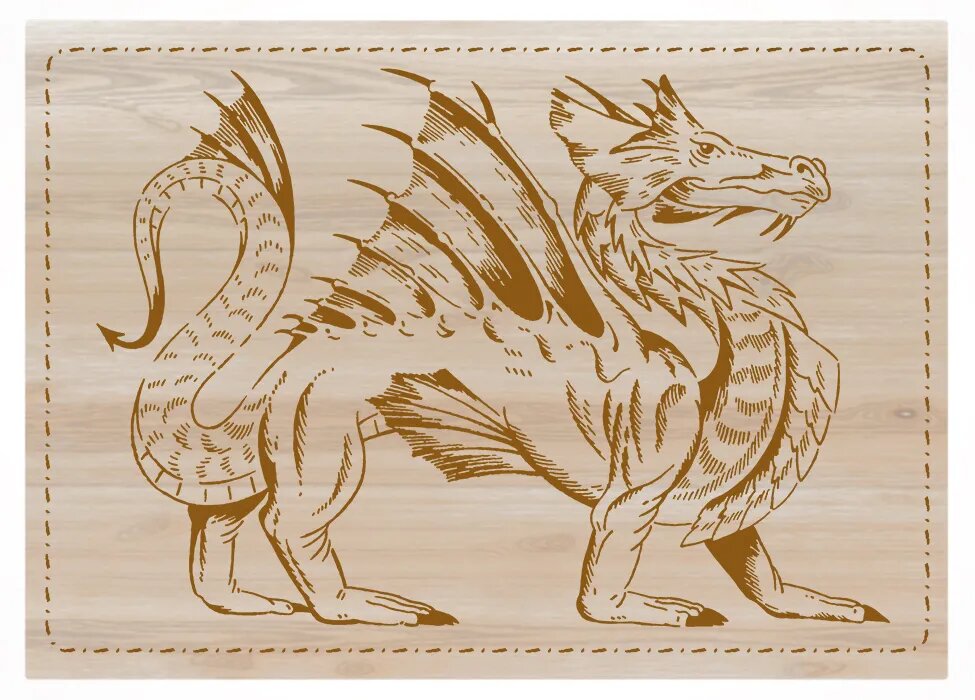 Картинка дракона для выжигания по дереву. Десятое королевство набор для выжигания драконы 02795.