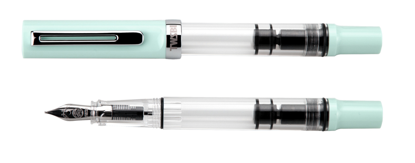 Ручка перьевая TWSBI ECO T, Мятно-голубой, B kaizer гребень пластиковый с ручкой лазурный