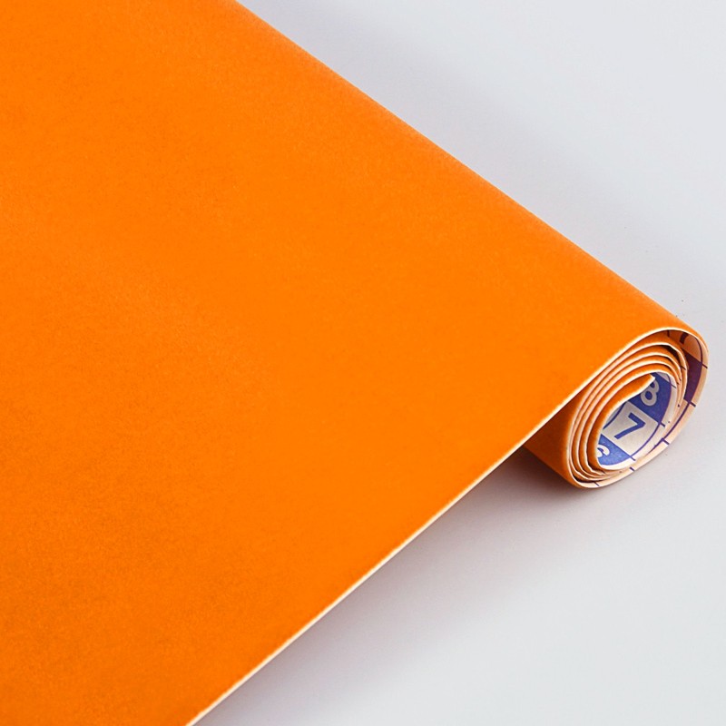 Бумага бархатная самоклеящаяся SADIPAL в рулоне 0,45х1 м Оранжевый ная бумага самоклеящаяся для скрапбукинга и декора винтаж