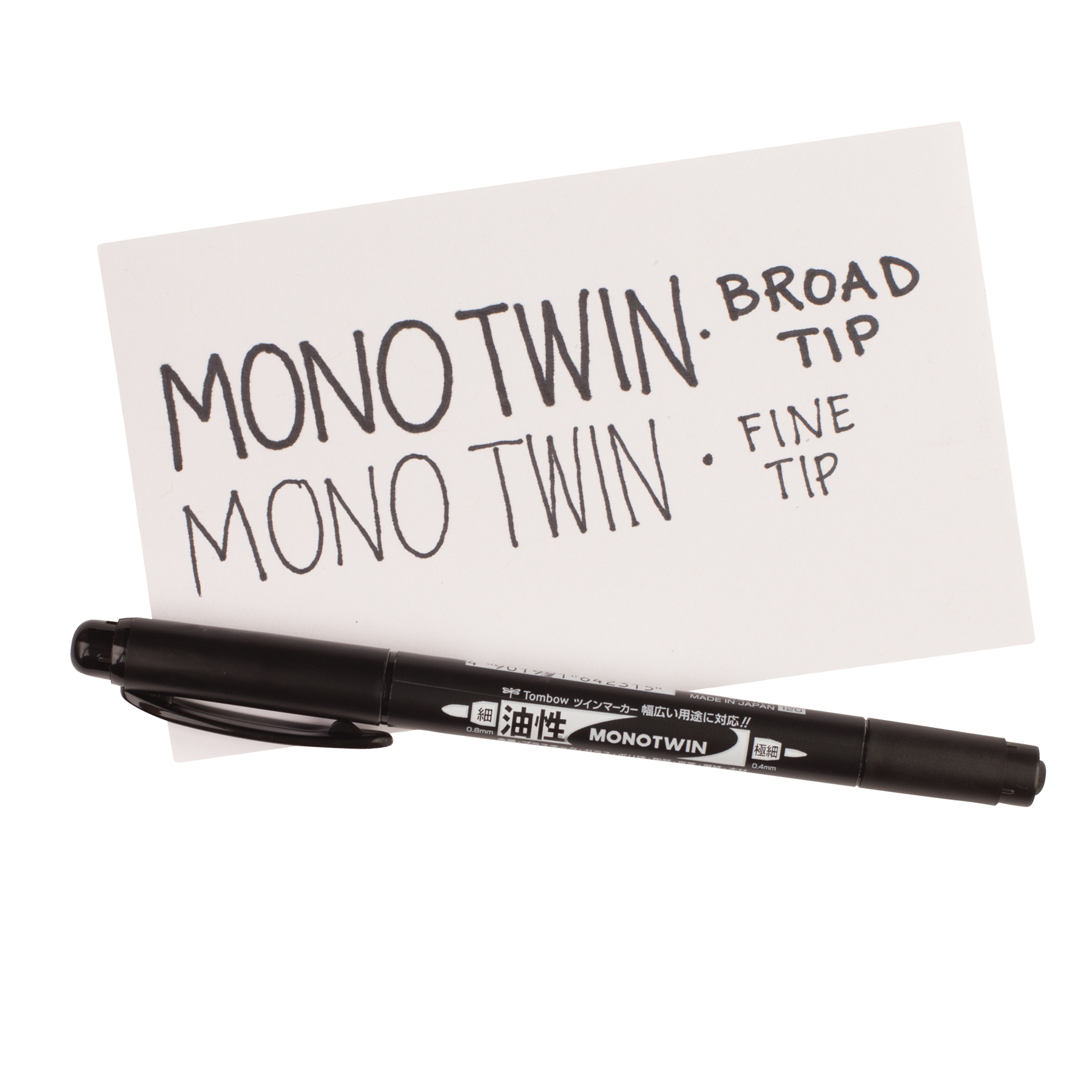 Линер Tombow MONO Twin, двусторонний 0.8 мм и 0.4 мм, масляные чернила, водостойкие, черный MONO-OS-TME33 - фото 2