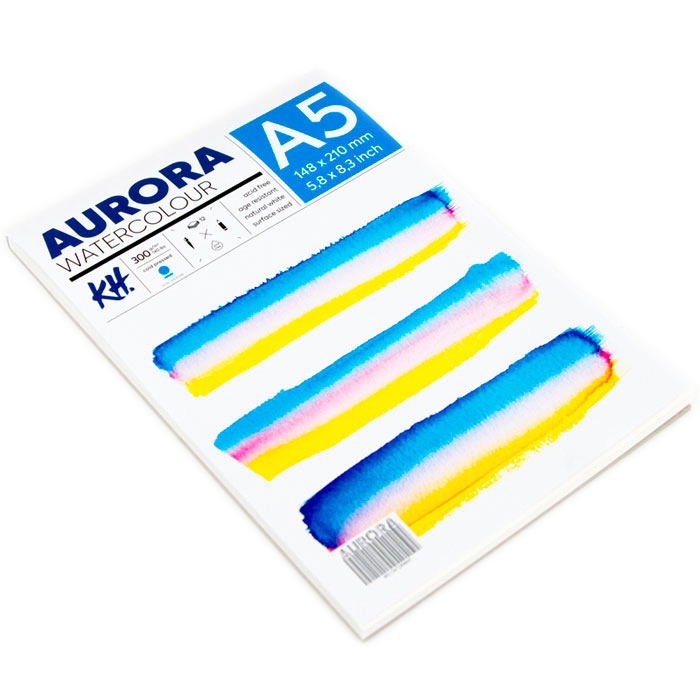 Альбом-склейка для акварели Aurora Cold А5 12 л 300 г 100% целлюлоза