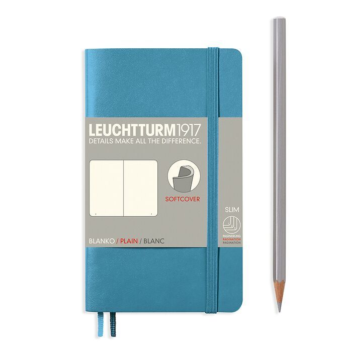 Записная книжка нелинованная Leuchtturm Pocket A6 123 стр., мягкая обложка нордический синий многоразовая книжка пиши стирай учим часы 12 стр
