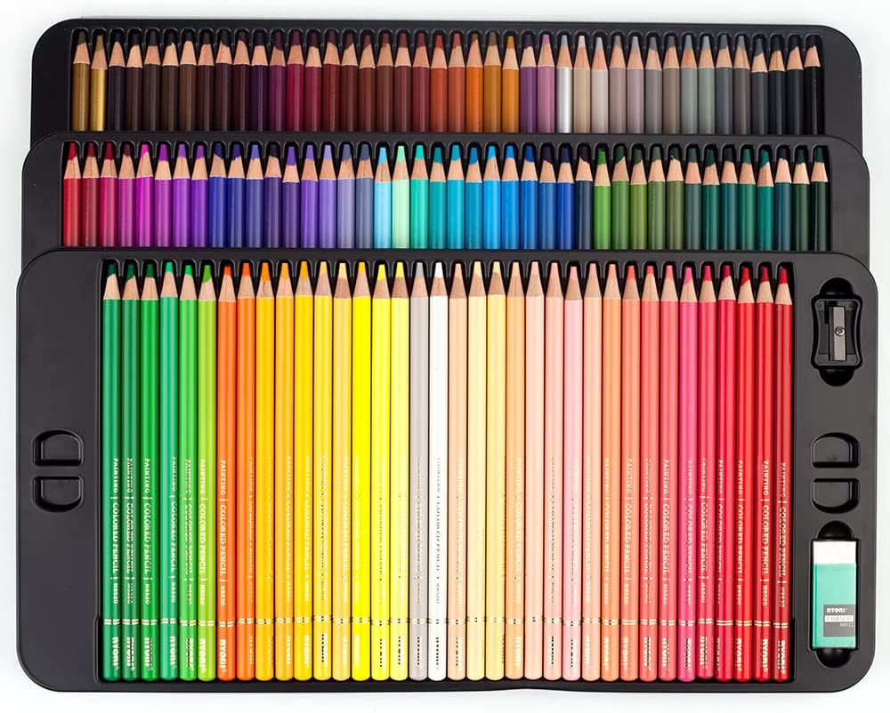 Набор карандашей цветных Nyoni 120 цв, деревянные, заточенные, ластик и точилка в комплектке, в мета NV-318022 - фото 6