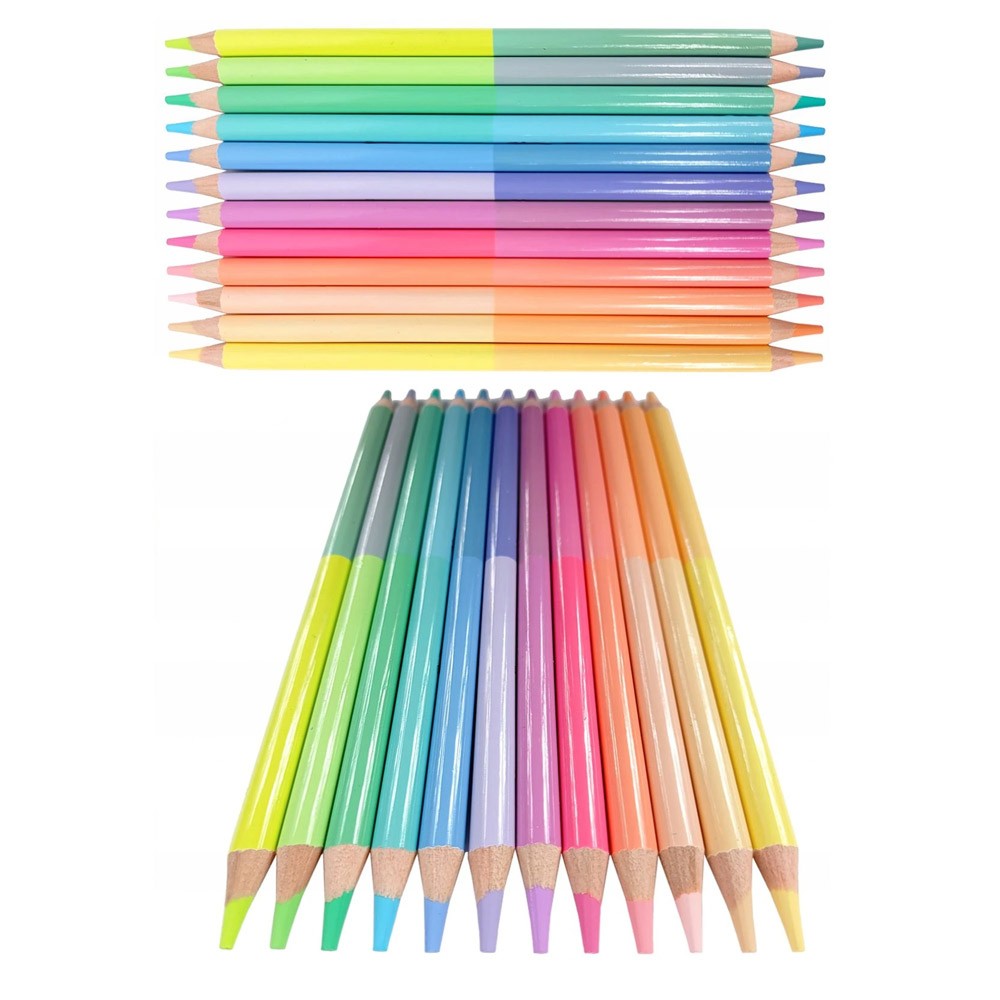 Набор карандашей цветных двухсторонних Colorino 12 шт, 24 пастельных цвета Clr-CL87737PTR - фото 2