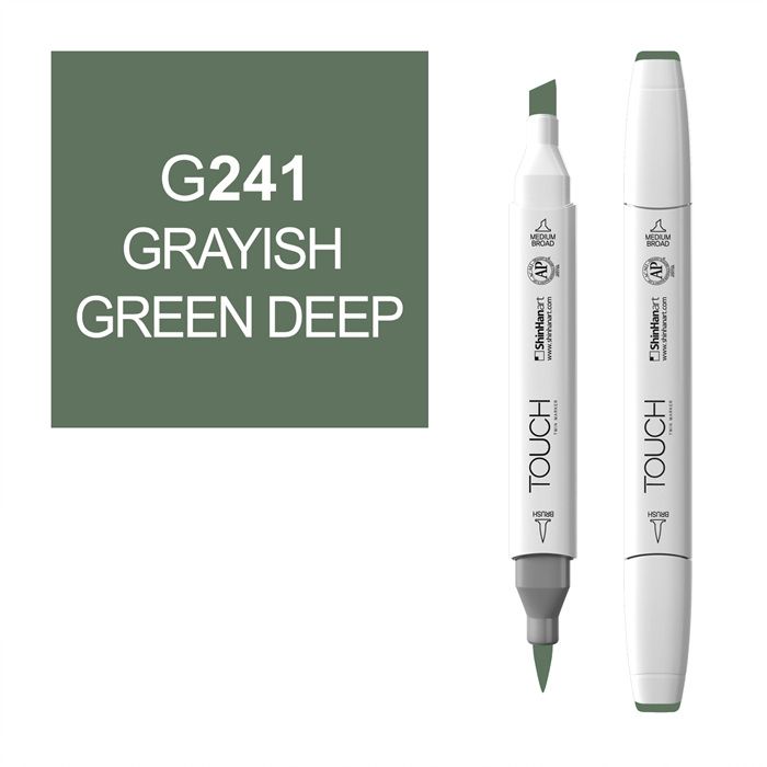Маркер спиртовой BRUSH Touch Twin цв. G241 глубокий серо-синий маркер двухсторонний на спиртовой основе sketchmarker brush глубокий розовый