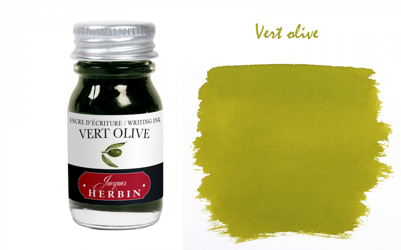 Чернила в банке Herbin, 10 мл, Vert olive, Оливковый décou vert
