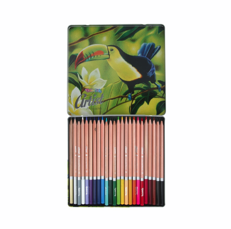 Набор карандашей цветных Colorino "Artist" 24 цвета, металлическая коробка