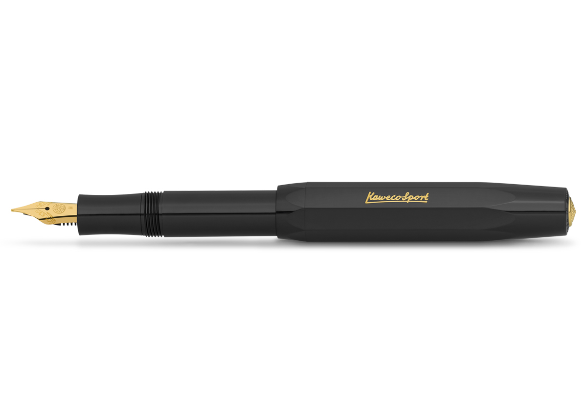 Ручка перьевая Kaweco CLASSIC Sport F 0,7 мм, чернила синие, корпус черный