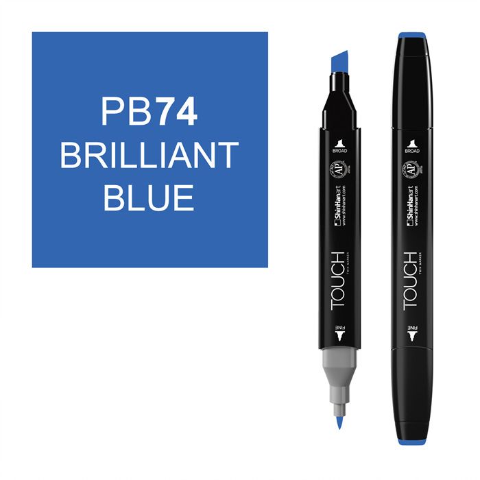 Маркер спиртовой Touch Twin цв. PB74 синий бриллиант маркеры для скетчинга 79цв блендер colorful tones двусторонние скошенный пулевидный наконечники тканев чехол