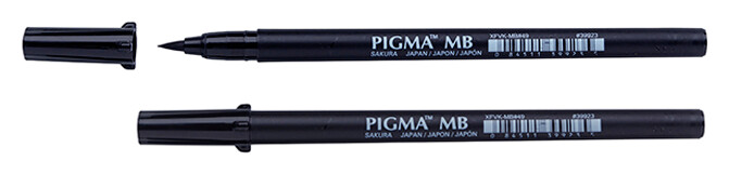 Ручка-кисточка капиллярная Sakura "Pigma Brush" средняя Черный цвет