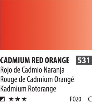 Акварель ShinHanart PWC extra fine 15 мл №531 Красно-оранжевый кадмий фикситека творчество