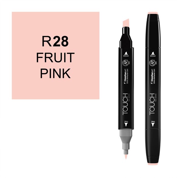 Маркер спиртовой Touch Twin цв. R28 розовый фрукт маркеры для скетчинга 24цв terso двусторонние пулевидный клиновидный наконечники 1 3мм пластиковая упаковка