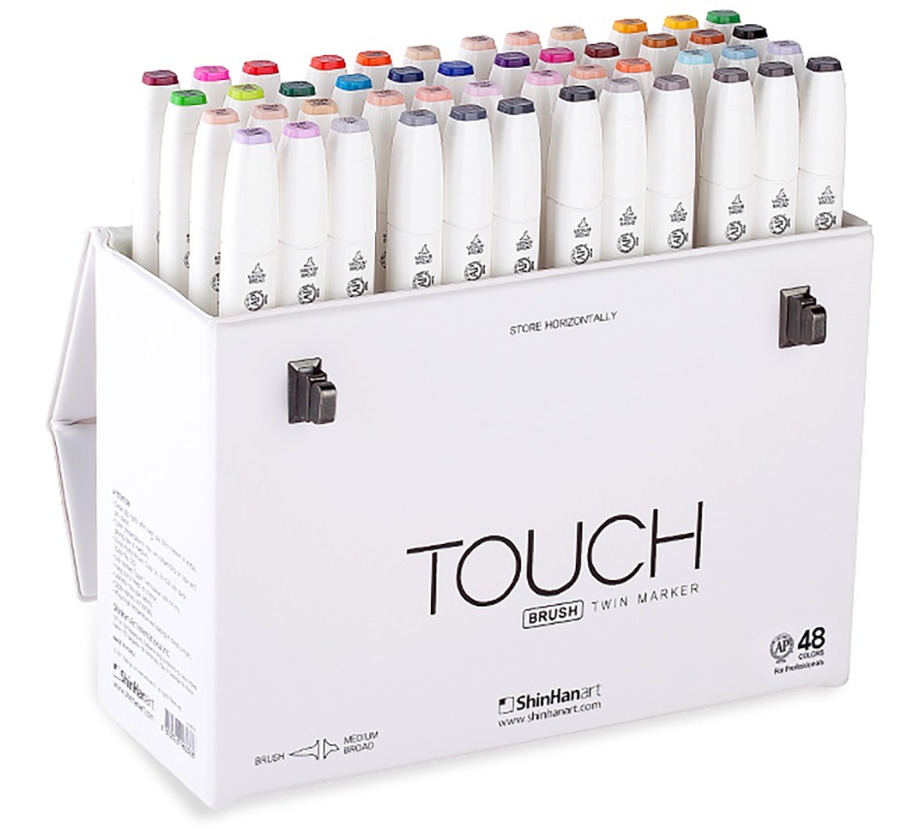 Набор маркеров Touch Twin BRUSH 48 цв, основные тона T-1214800 - фото 1
