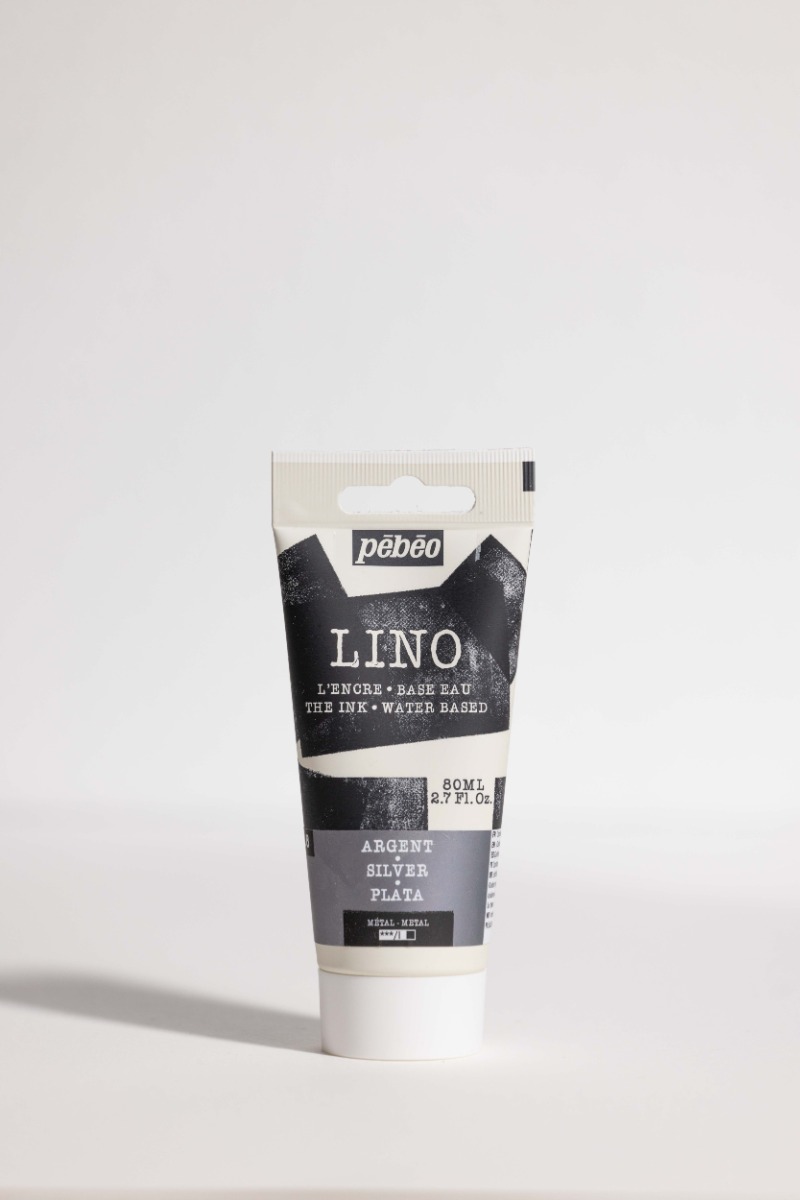 Краска для линогравюры Pebeo "LINO" 80 мл, серебро