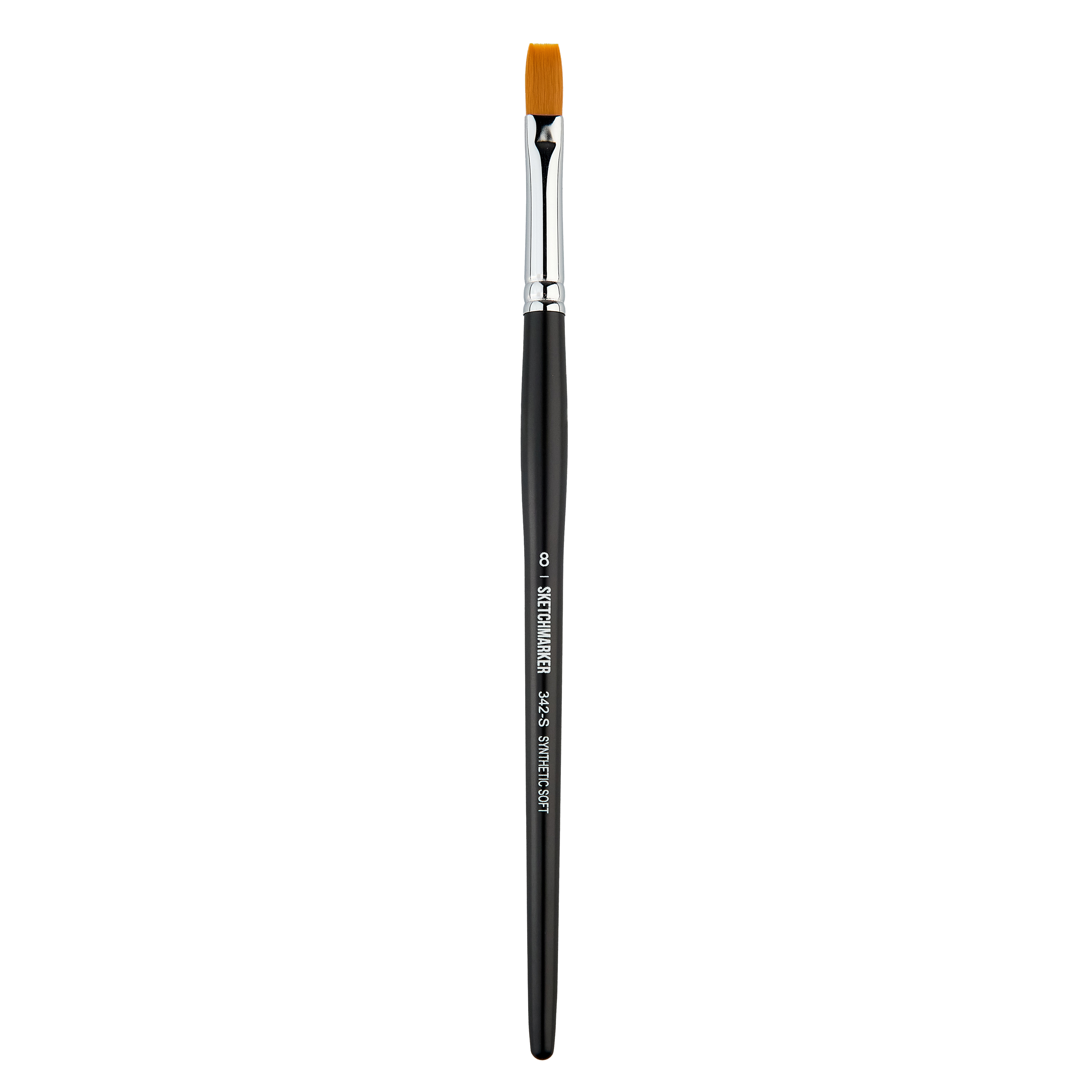 Кисть синтетика мягкая №8 плоская Sketchmarker "342" ручка короткая