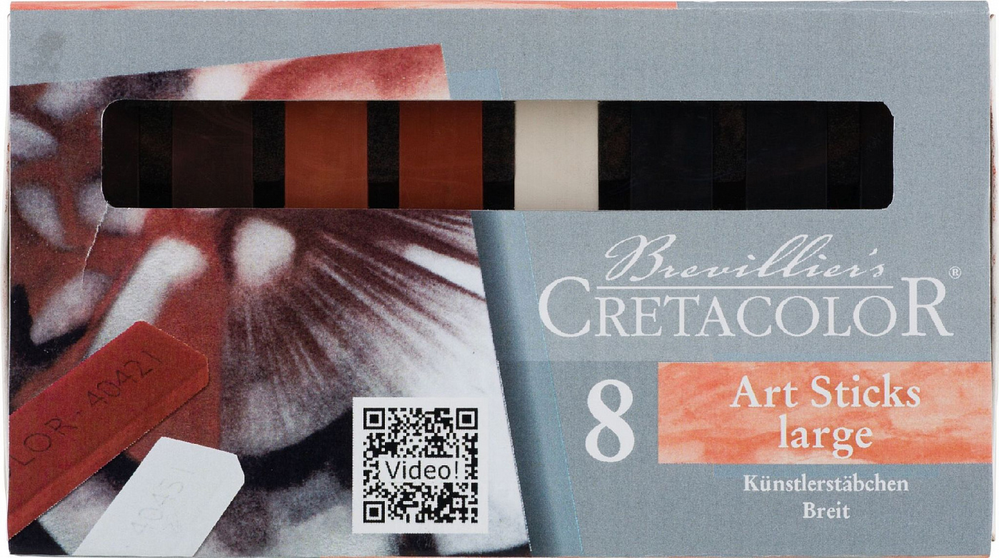 Набор больших художественных брусков Cretacolor 8 видов в картонной коробке наждачная бумага cretacolor для затачивания художественных стержней