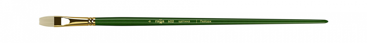 Кисть щетина №6 плоская Гамма "Пейзаж" длинная ручка