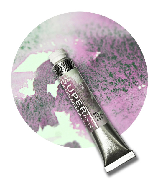Акрил Super Vision с грануляцией  "Acrylic layered " в тубе 8 мл S4 Red green