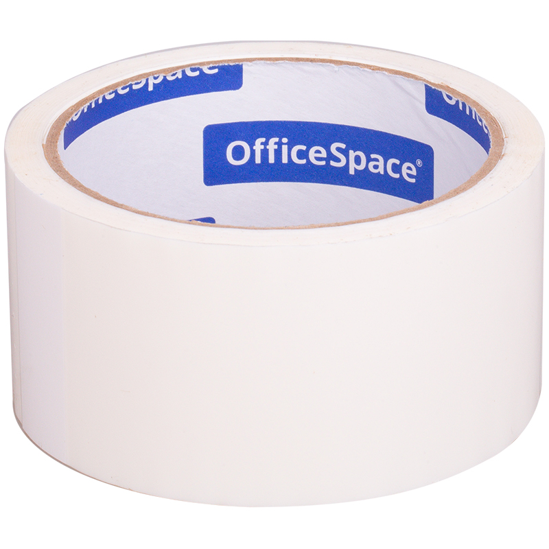 Клейкая лента упаковочная OfficeSpace 48 мм* 40м, 45 мкм, белая лента клейкая 48мм 40м упаковочная прозрачная 40мкр
