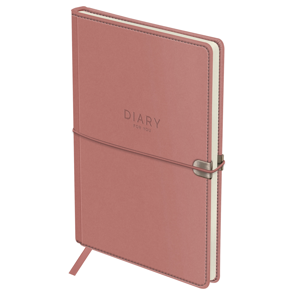 Ежедневник недатированный кожзам OfficeSpace quotElastic band quot A5 136 л розовый 599₽