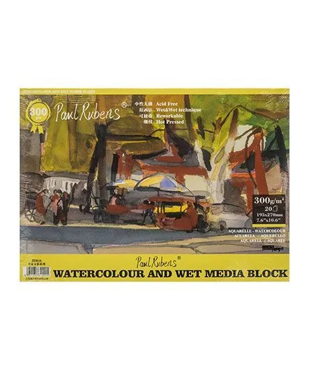 Скетчбук-склейка для акварели Paul Rubens "Улица" 190х265 мм 20 л 300 г, хлопок