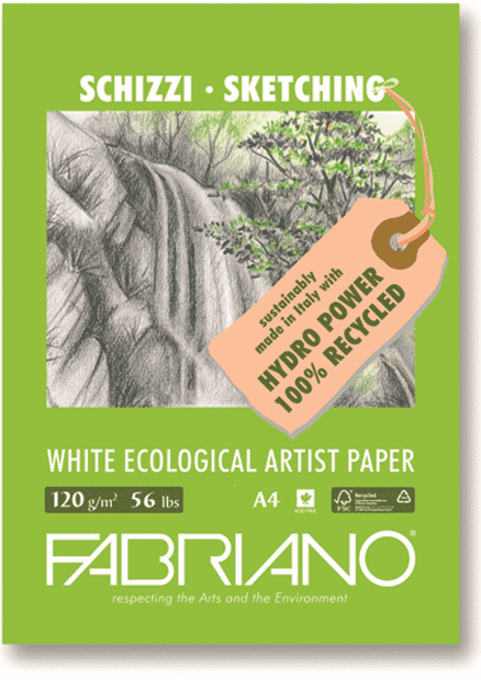Блокнот для зарисовок Fabriano "Disegno Ecologico per Artisti" 29,7х42 см 40 л 120 г на спирали