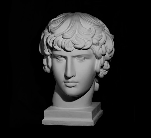 Гипс Голова Антиноя база академического рисунка фигура человека голова портрет и капитель