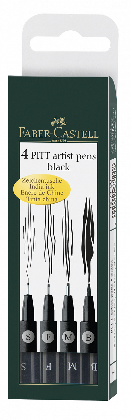 набор маркеров масляных pebeo 4 artist marker разные размеры Набор ручек капиллярных Faber-Castell 