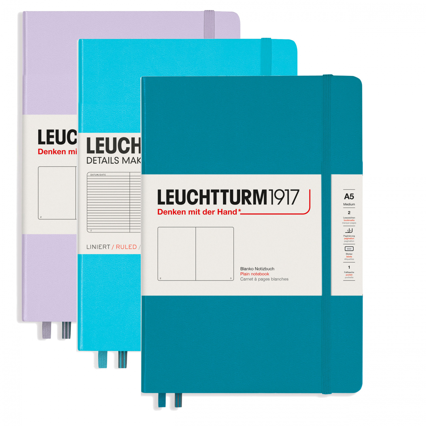 Записная книжка в линейку Leuchtturm A5 251 стр., твердая обложка