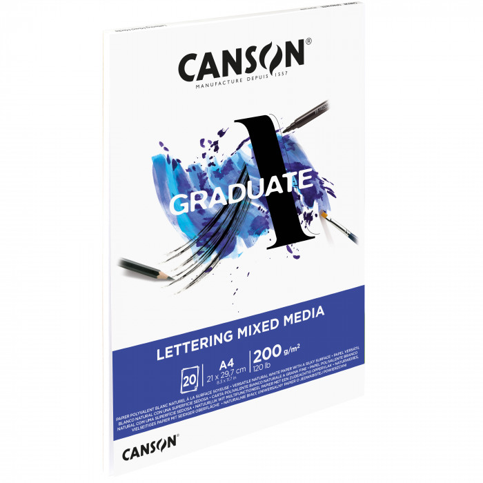 Альбом-склейка для смешанных техник Canson "Graduate LETTERING MIX MEDIA" A4 20 л 200 г