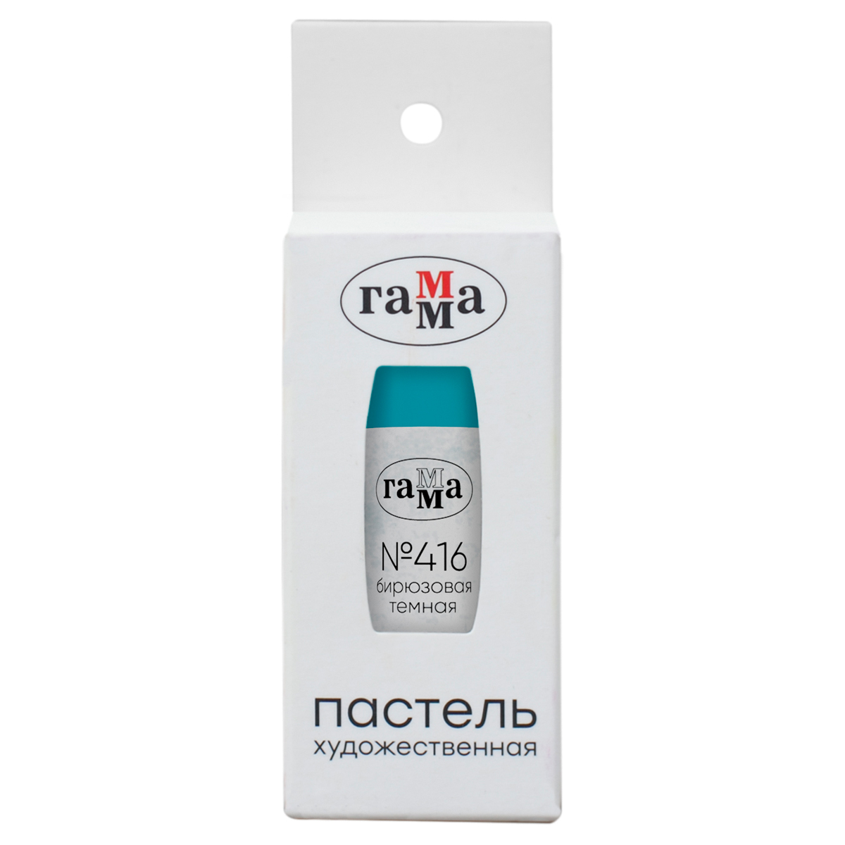 Пастель сухая Гамма, № 416, бирюзовая темная, штучная, картон.упак. пастель художественная 3шт 101 белая